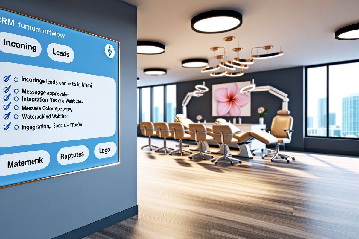 Miami Medical Spa CRM Workflow CRM lead tracking and message workflow visual for medical spas in Miami