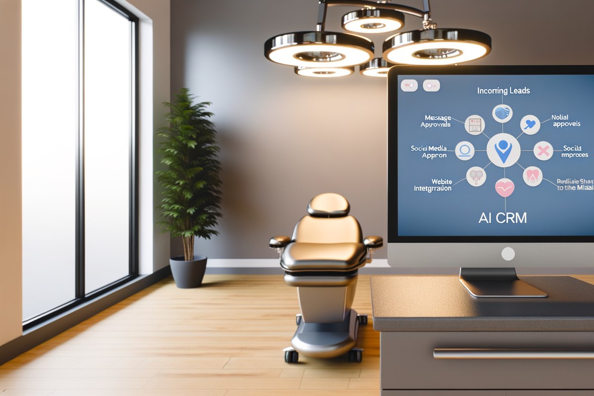CRM lead tracking and message workflow visual for medical spas in Miami