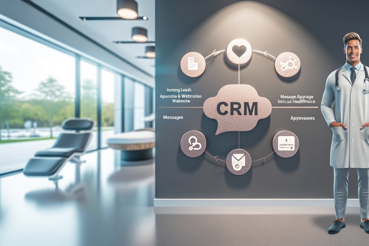 Miami Medical Spa CRM Workflow CRM lead tracking and message workflow visual for medical spas in Miami