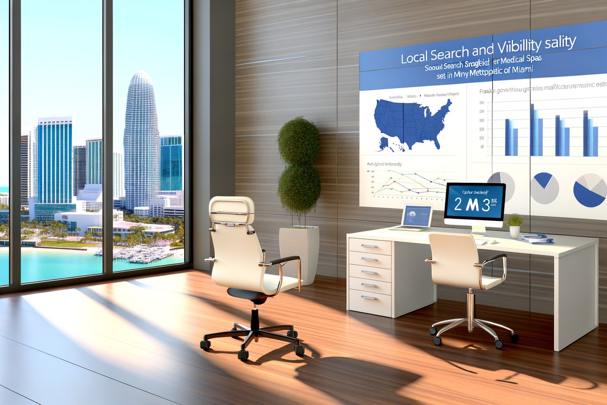 Local SEO and visibility strategy visual for medical spas in Miami