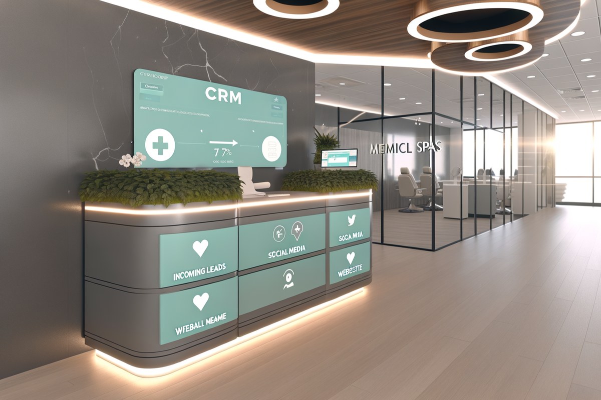 Miami Medical Spa CRM Workflow CRM lead tracking and message workflow visual for medical spas in Miami