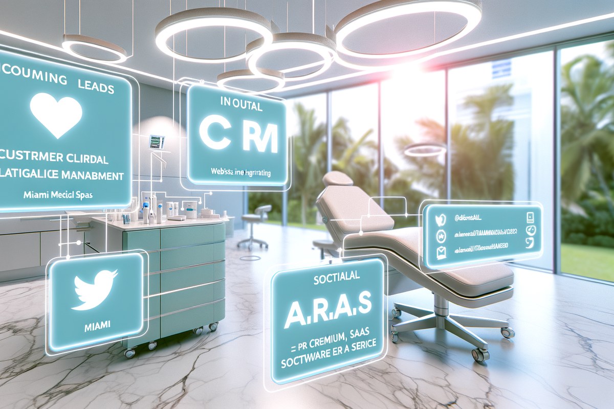 Miami Medical Spa CRM Workflow CRM lead tracking and message workflow visual for medical spas in Miami