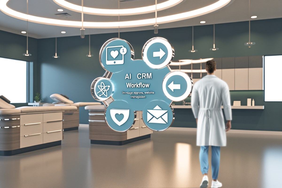 Miami Medical Spa CRM Workflow CRM lead tracking and message workflow visual for medical spas in Miami