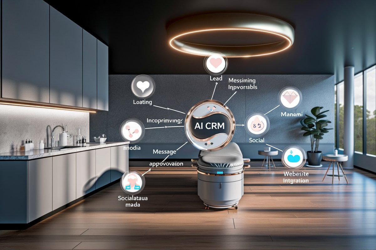 Miami Medical Spa CRM Workflow CRM lead tracking and message workflow visual for medical spas in Miami