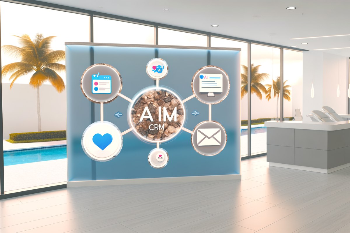 CRM lead tracking and message workflow visual for medical spas in Miami