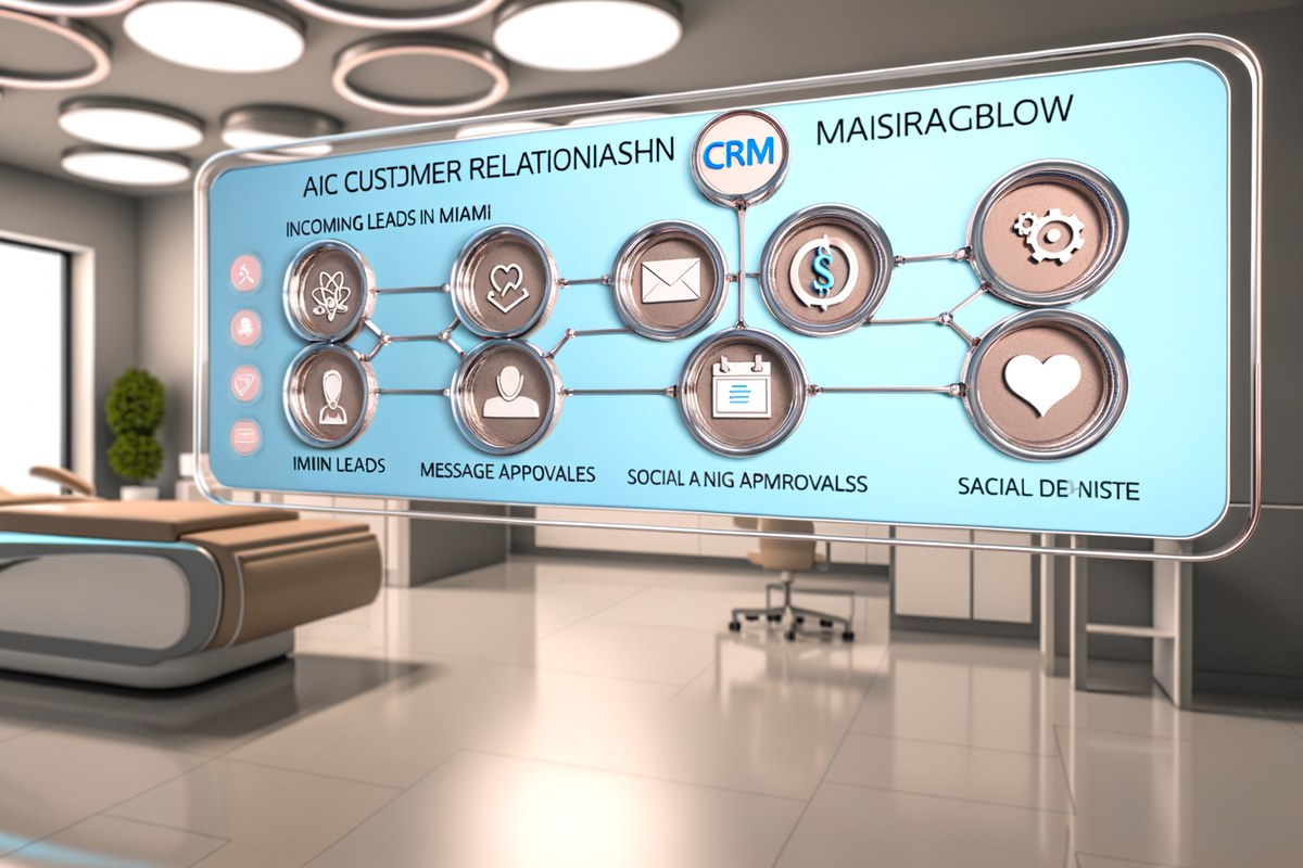 CRM lead tracking and message workflow visual for medical spas in Miami CRM lead tracking and message workflow visual for medical spas in Miami