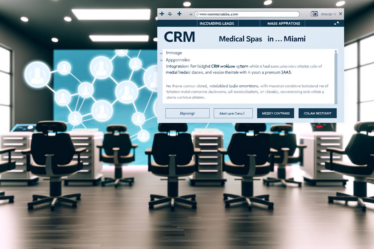 Miami Medical Spa CRM Workflow CRM lead tracking and message workflow visual for medical spas in Miami