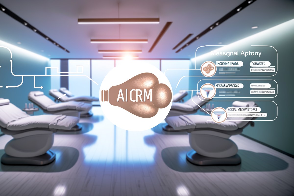 Miami Medical Spa CRM Workflow CRM lead tracking and message workflow visual for medical spas in Miami