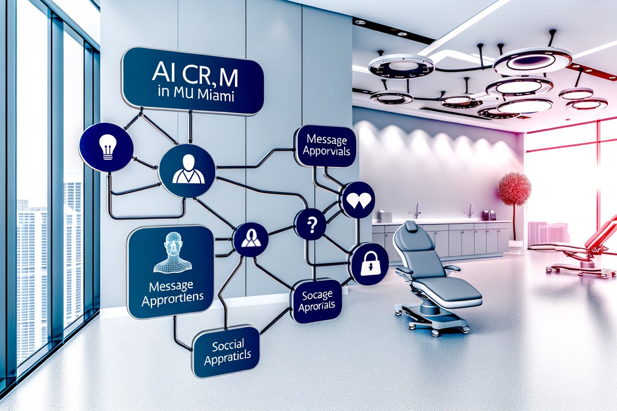 Miami Medical Spa CRM Workflow CRM lead tracking and message workflow visual for medical spas in Miami