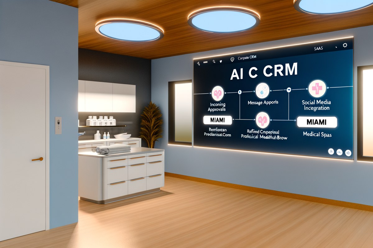 Miami Medical Spa CRM Workflow CRM lead tracking and message workflow visual for medical spas in Miami