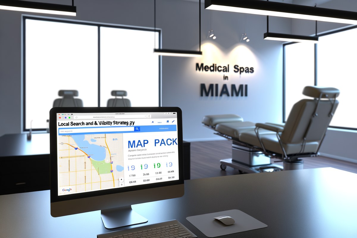Miami Medical Spa Local Visibility Strategy Local SEO and visibility strategy visual for medical spas in Miami