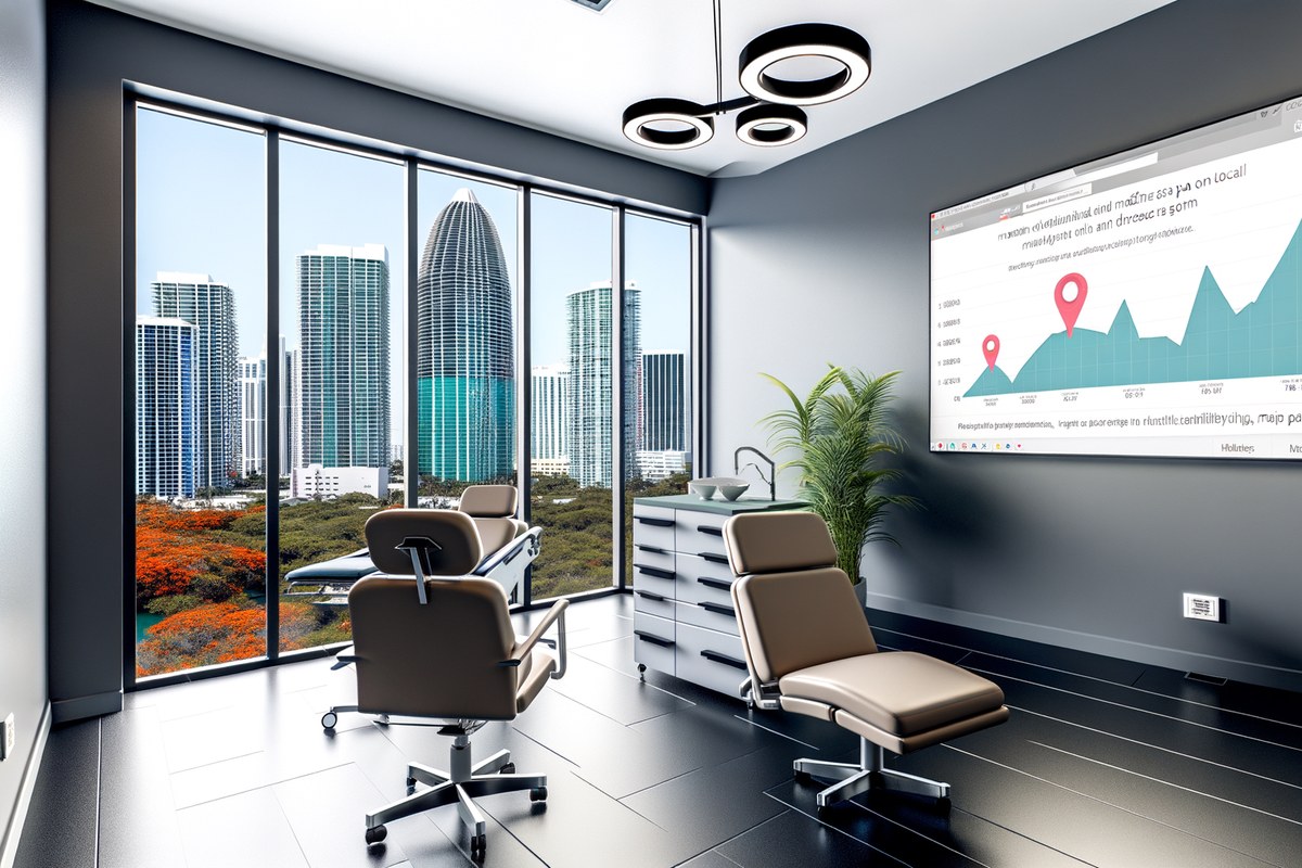 Local SEO and visibility strategy visual for medical spas in Miami