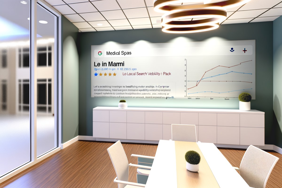 Local SEO and visibility strategy visual for medical spas in Miami