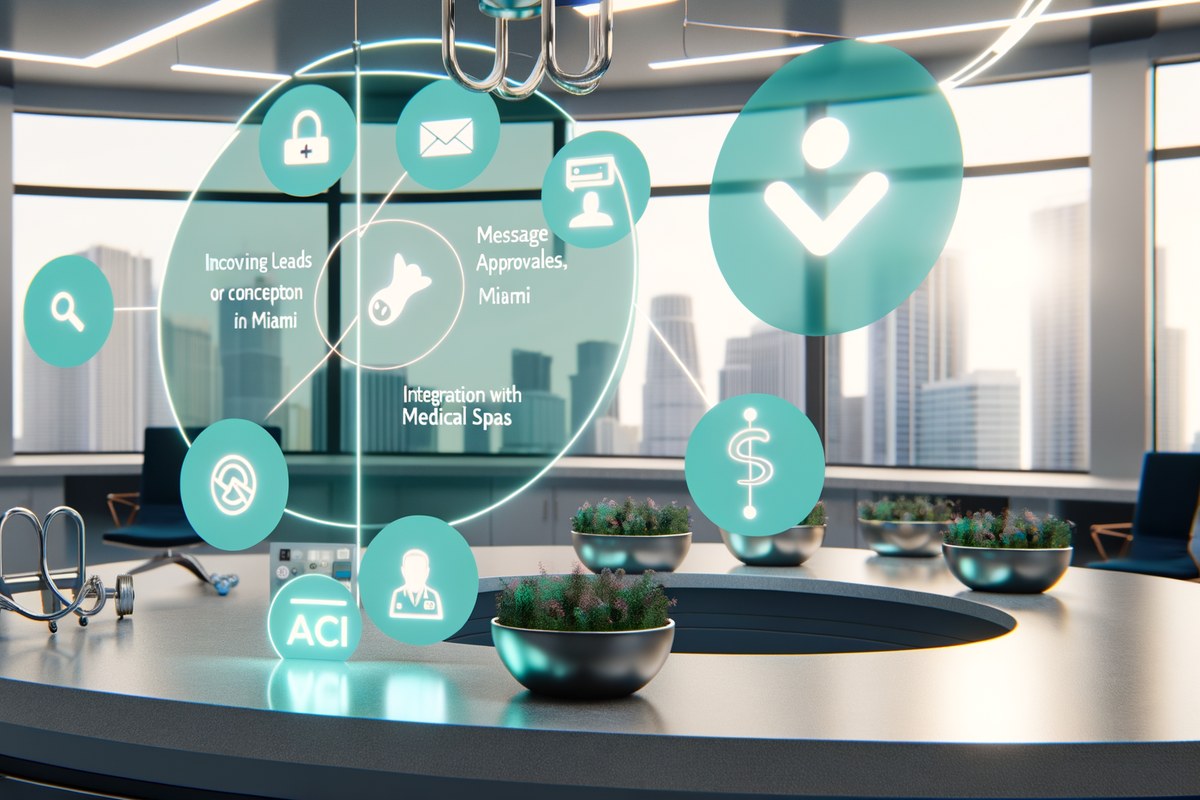 Miami Medical Spa CRM Workflow CRM lead tracking and message workflow visual for medical spas in Miami