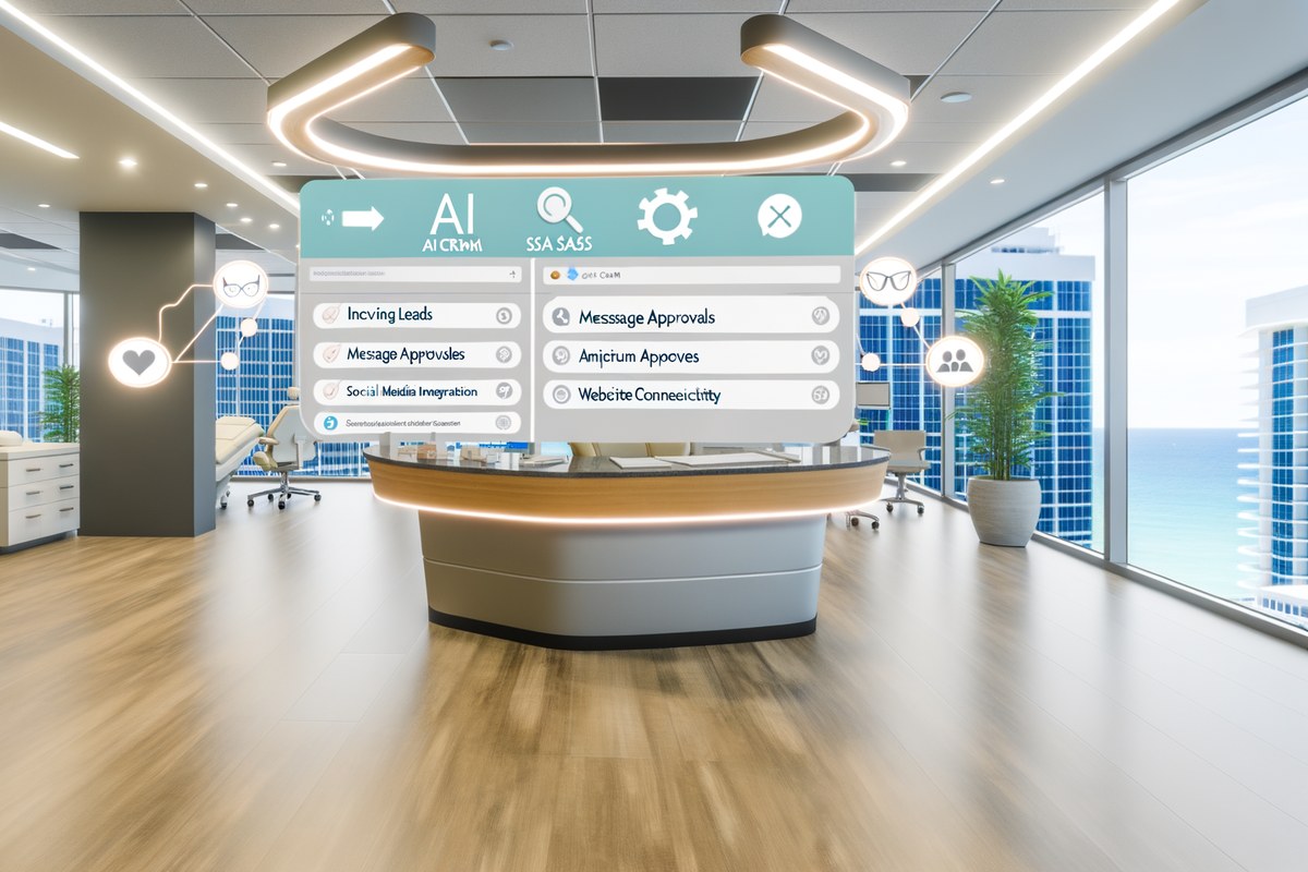 Miami Medical Spa CRM Workflow CRM lead tracking and message workflow visual for medical spas in Miami