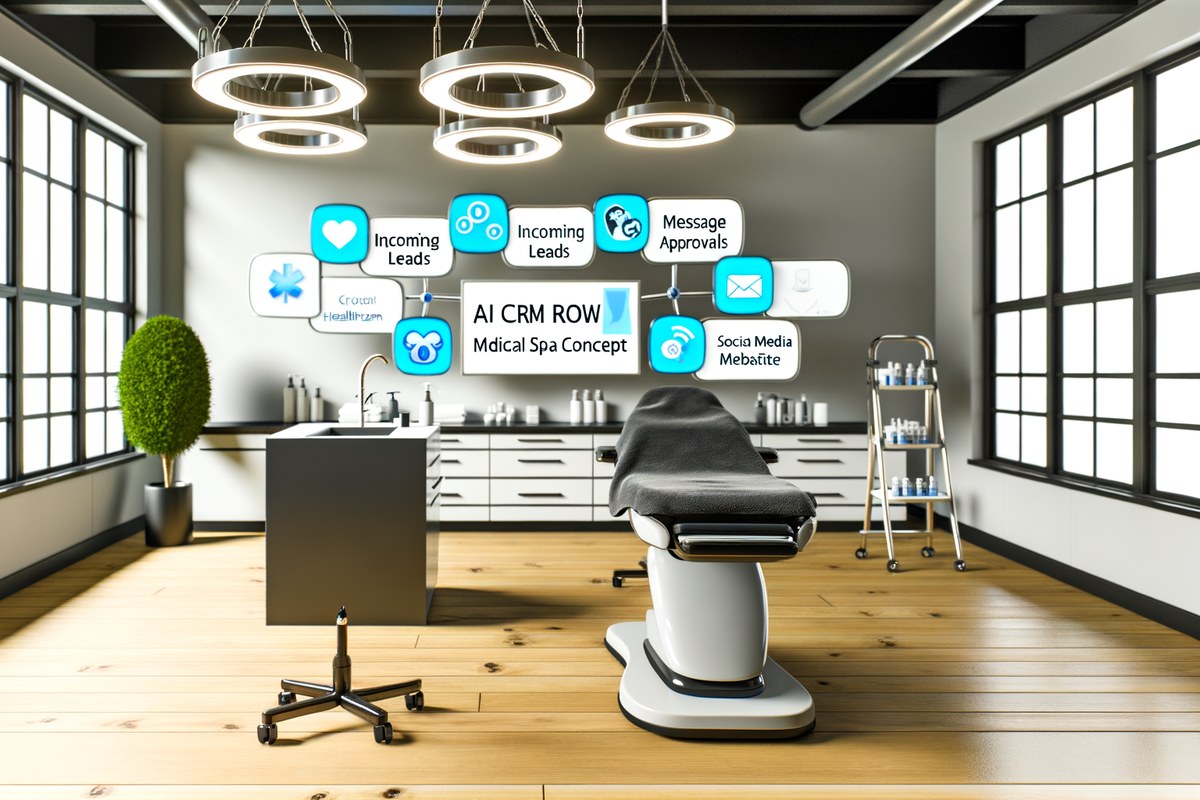 Miami Medical Spa CRM Workflow CRM lead tracking and message workflow visual for medical spas in Miami