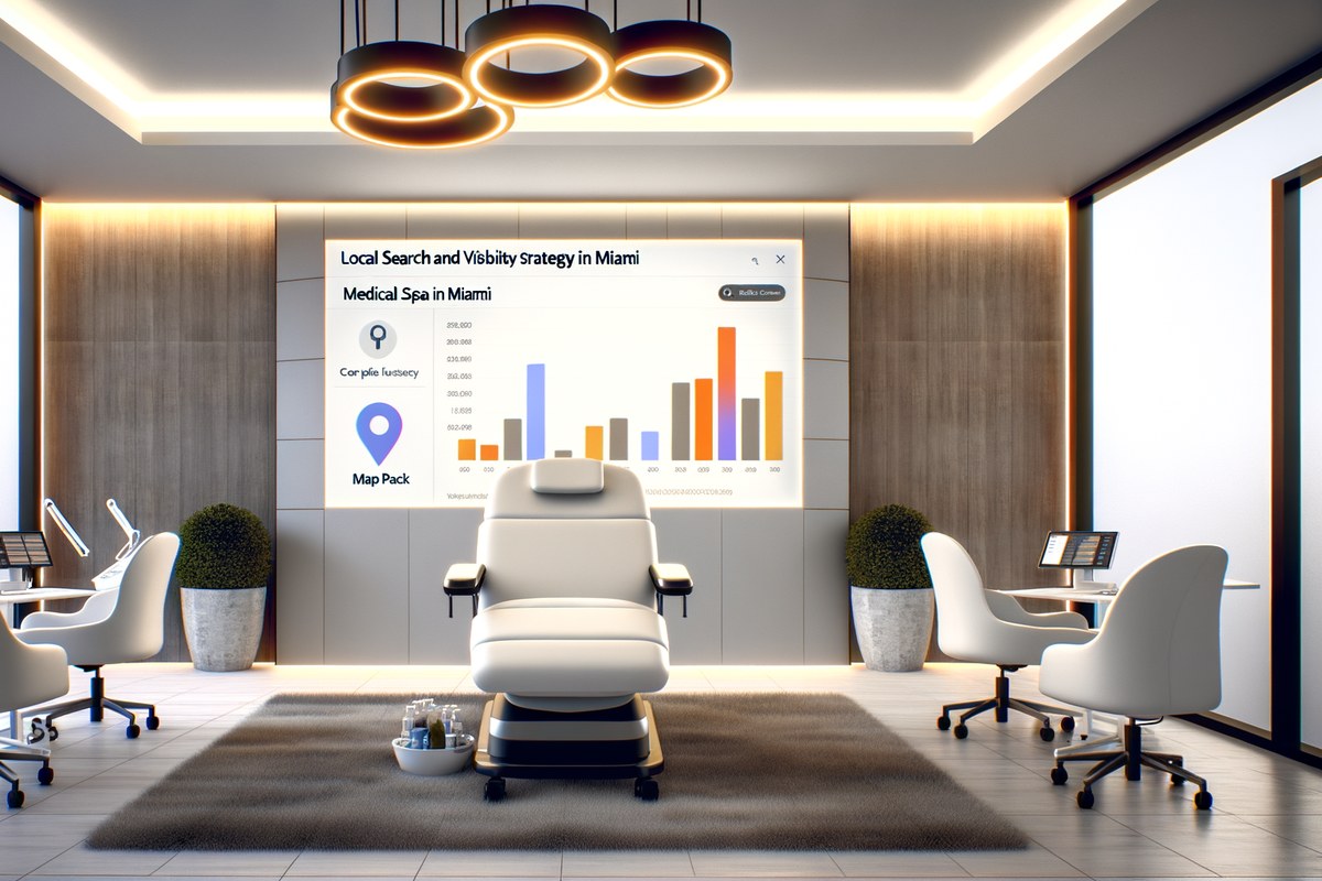 Local SEO and visibility strategy visual for medical spas in Miami