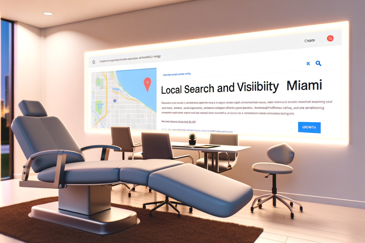 Local SEO and visibility strategy visual for medical spas in Miami