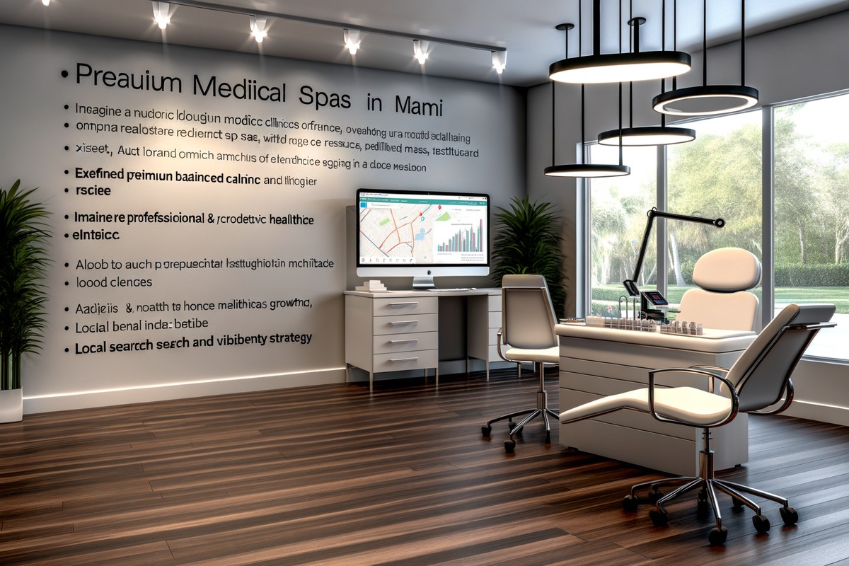 Local SEO and visibility strategy visual for medical spas in Miami