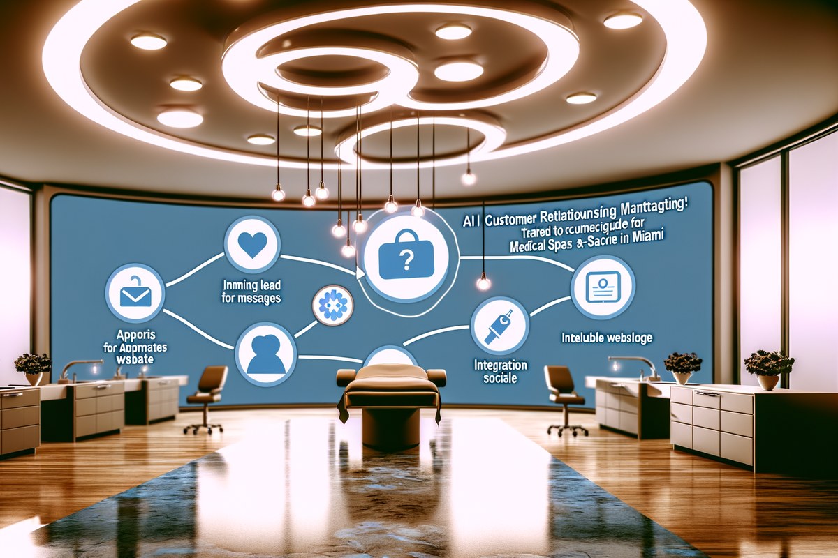 CRM lead tracking and message workflow visual for medical spas in Miami