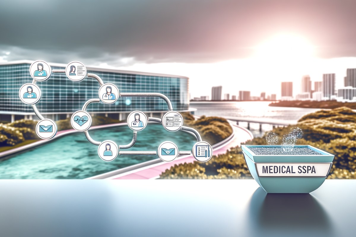 Miami Medical Spa CRM Workflow AI-powered CRM lead tracking and message workflow visual for medical spas in Miami