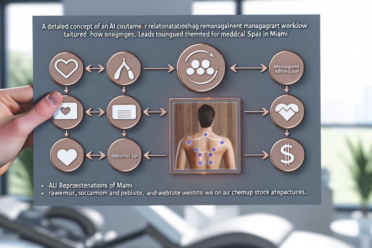 CRM lead tracking and message workflow visual for medical spas in Miami