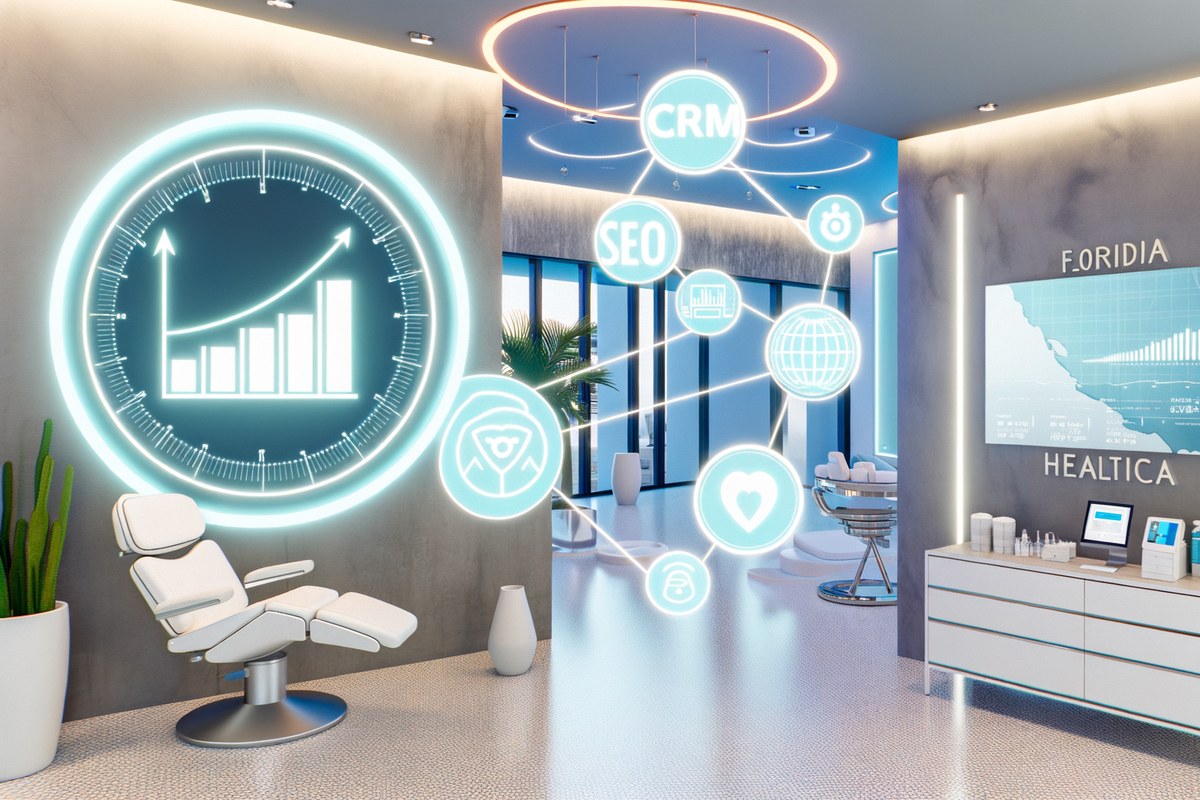 AI-powered SEO, CRM and digital growth concept for medical spas in Miami | miami instagram analysis services