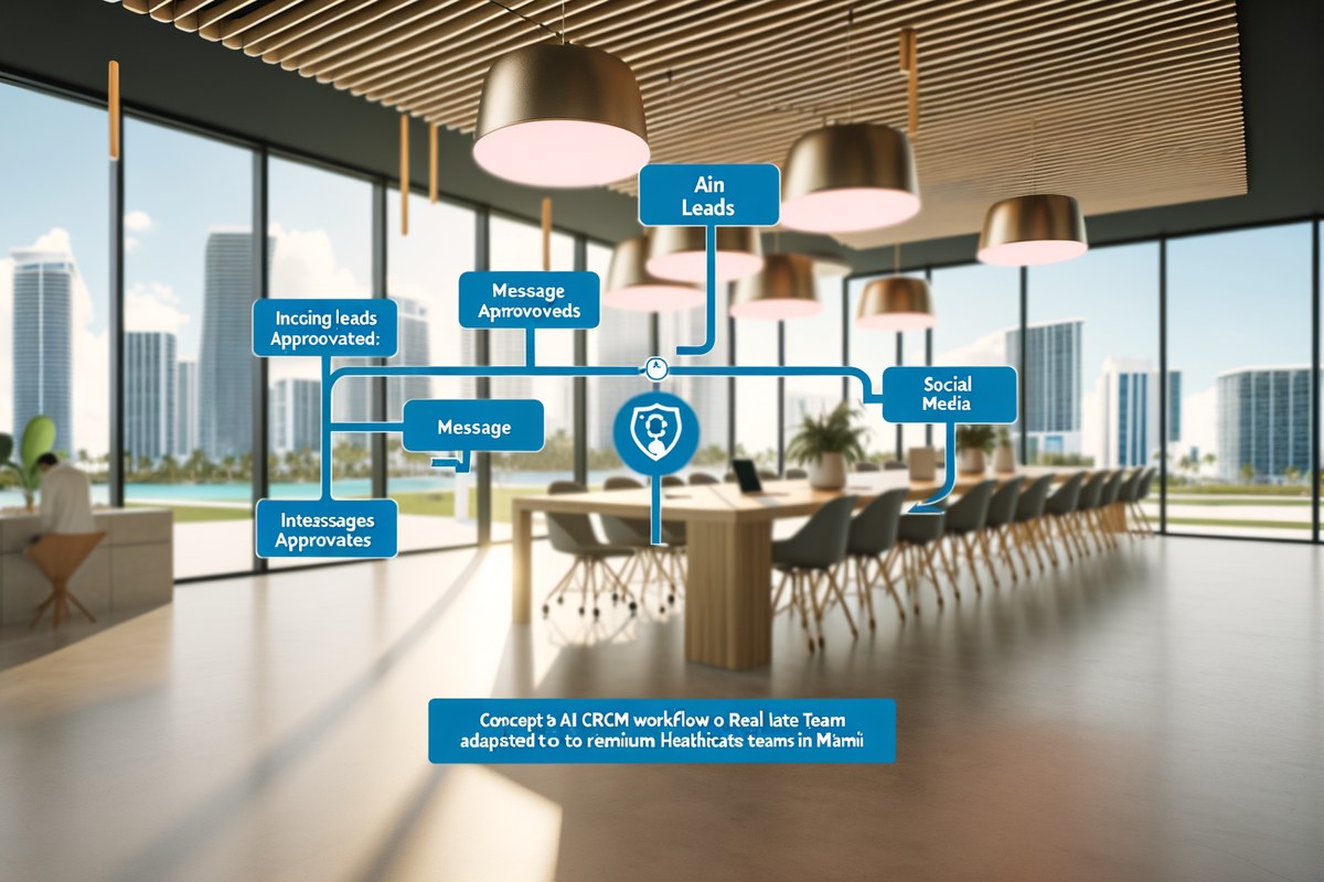 Miami Real Estate Team CRM Workflow CRM lead tracking and message workflow visual for real estate teams in Miami