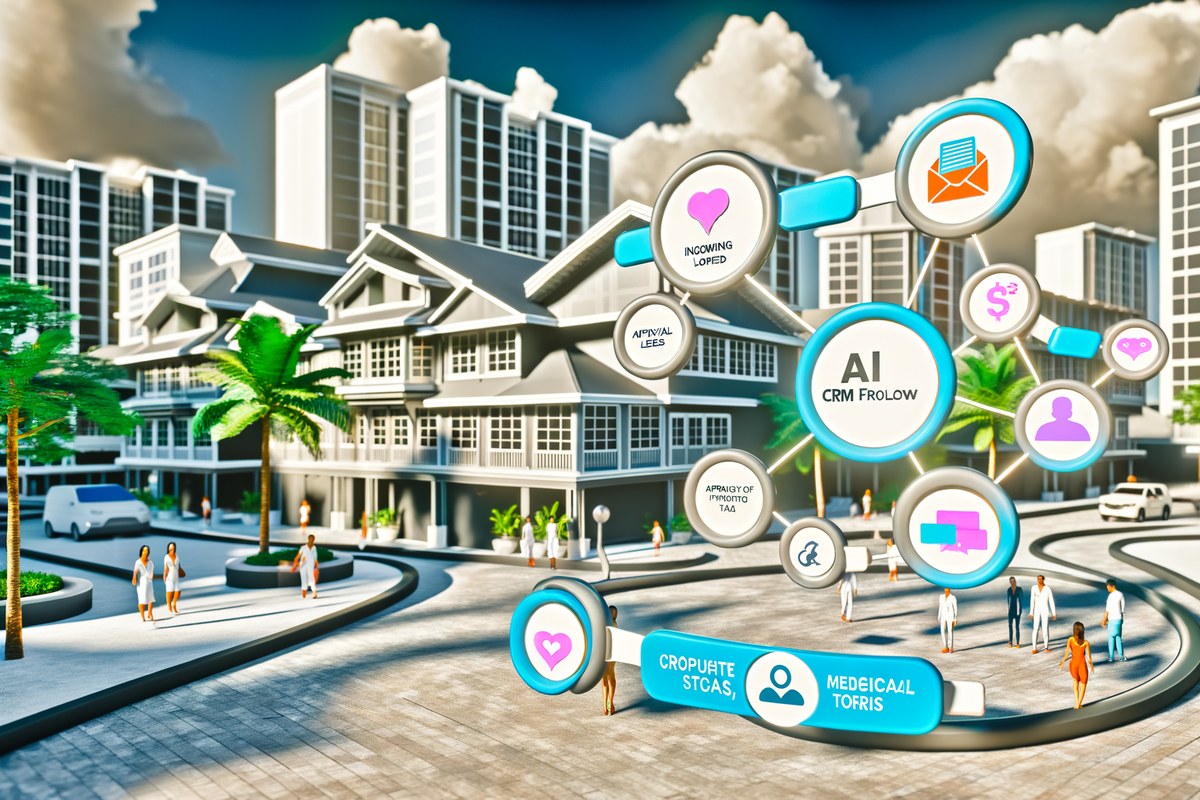 Miami Real Estate Team CRM Workflow CRM lead tracking and message workflow visual for real estate teams in Miami