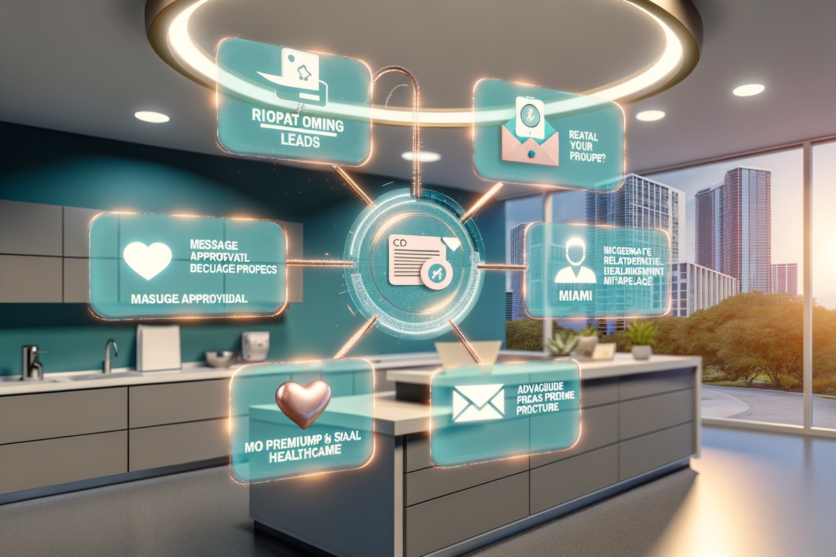 CRM lead tracking and message workflow visual for real estate teams in Miami