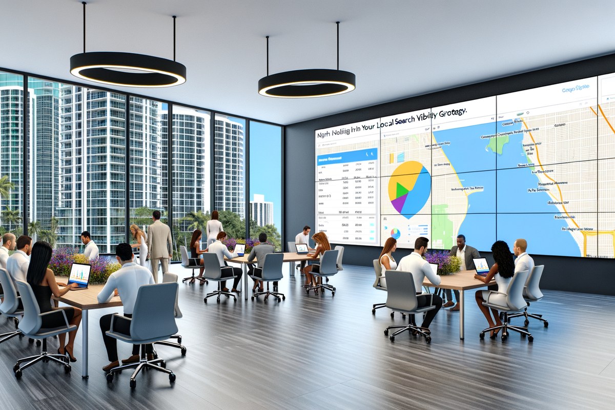 Miami Real Estate Team Local Visibility Strategy Local SEO and visibility strategy visual for real estate teams in Miami