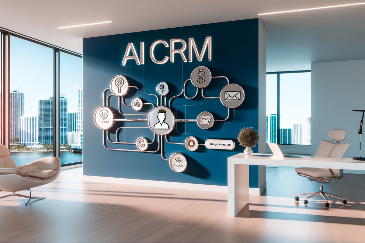 Miami Real Estate Team CRM Workflow AI CRM workflow concept for real estate teams in Miami