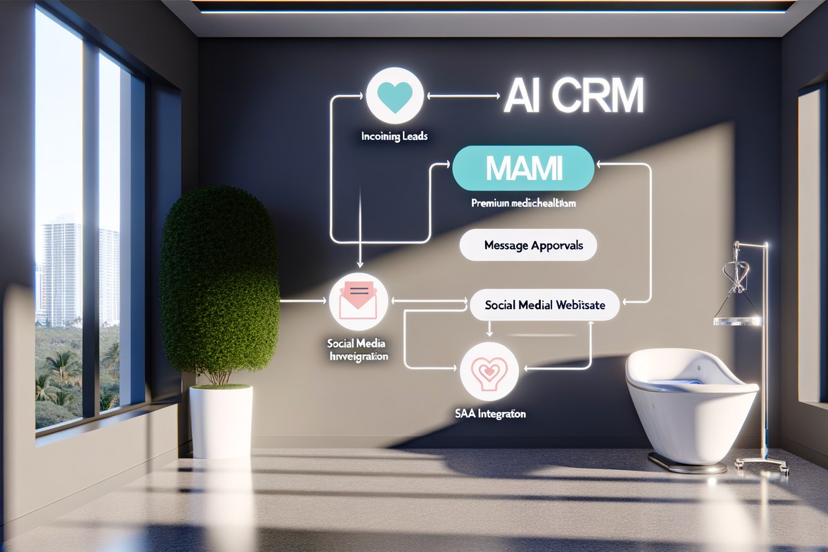 Miami Real Estate Team CRM Workflow CRM lead tracking and message workflow visual for real estate teams in Miami