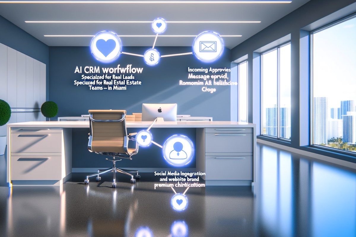 Miami Real Estate Team CRM Workflow CRM lead tracking and message workflow visual for real estate teams in Miami