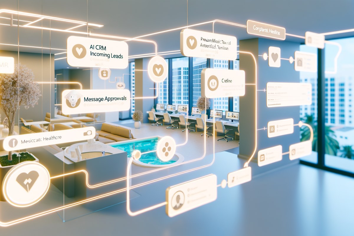 Miami Real Estate Team CRM Workflow CRM lead tracking and message workflow visual for real estate teams in Miami