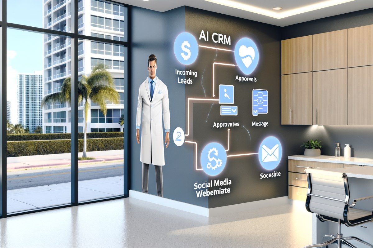 Miami Real Estate Team CRM Workflow CRM lead tracking and message workflow visual for real estate teams in Miami