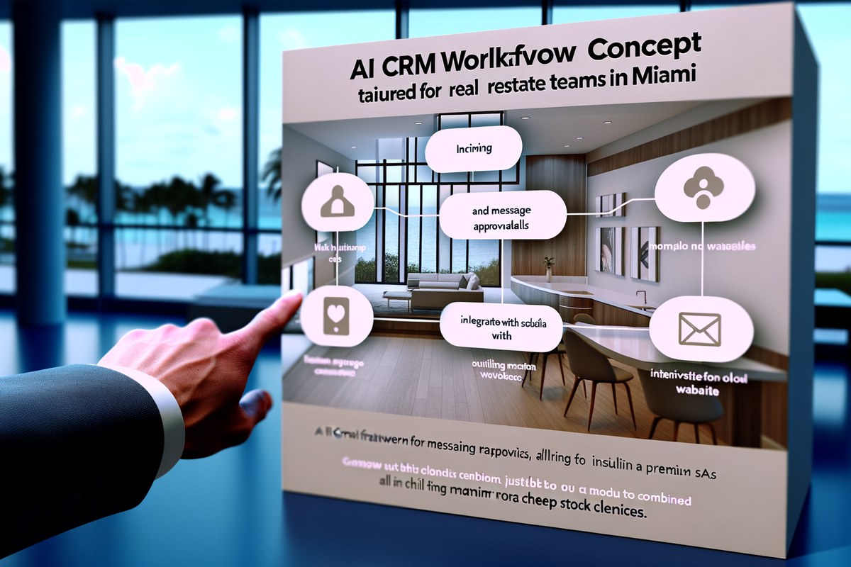 Miami Real Estate Team CRM Workflow CRM lead tracking and message workflow visual for real estate teams in Miami