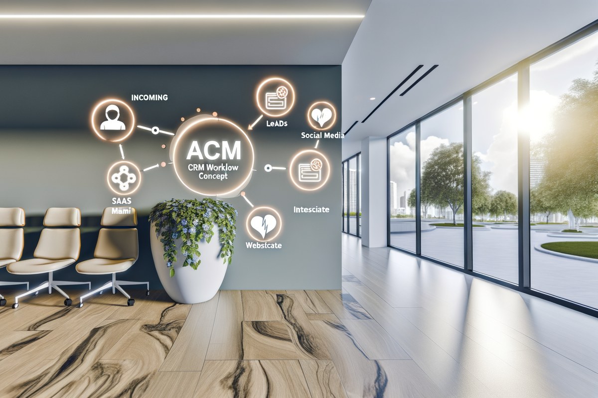 Miami Real Estate Team Growth Systems AI-powered digital growth scene in Miami, focused on real estate team and CRM dashboard
