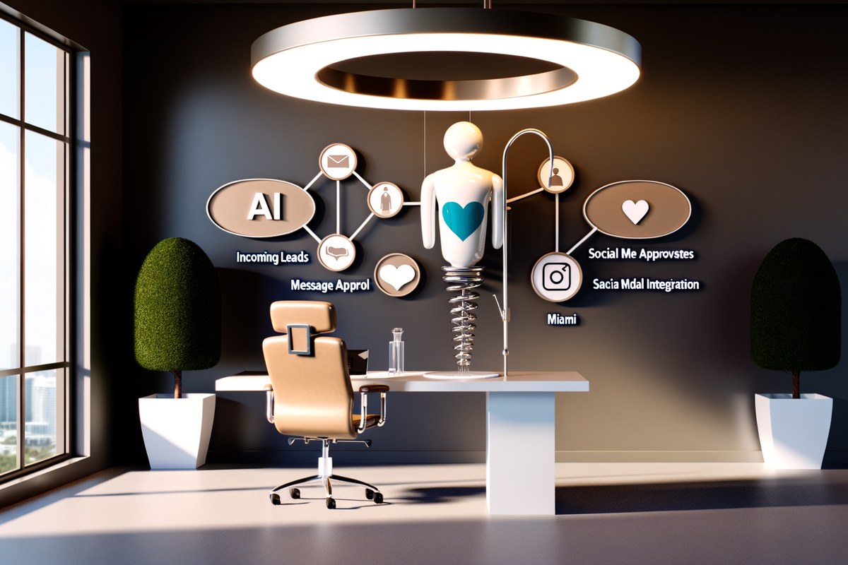 CRM lead tracking and message workflow visual for real estate teams in Miami