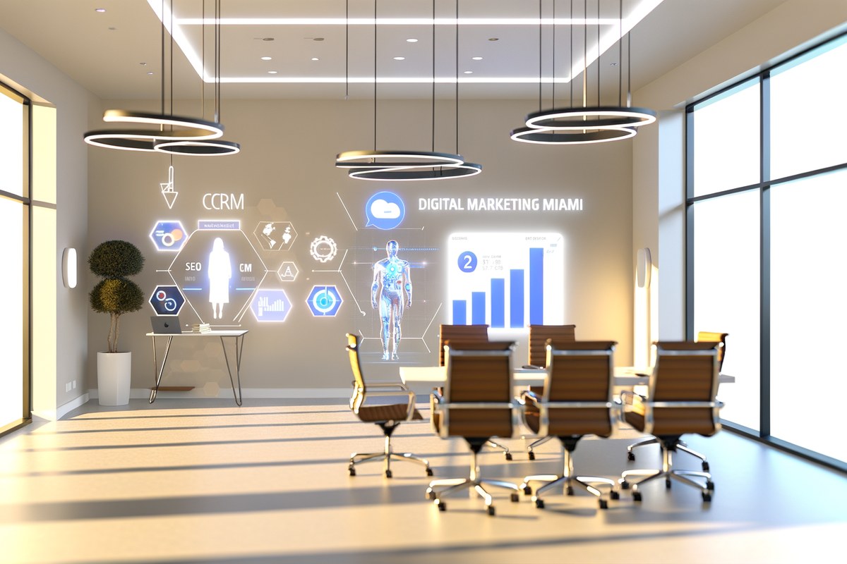 AI-powered SEO, CRM and digital growth concept for real estate teams in Miami | miami digital marketing services