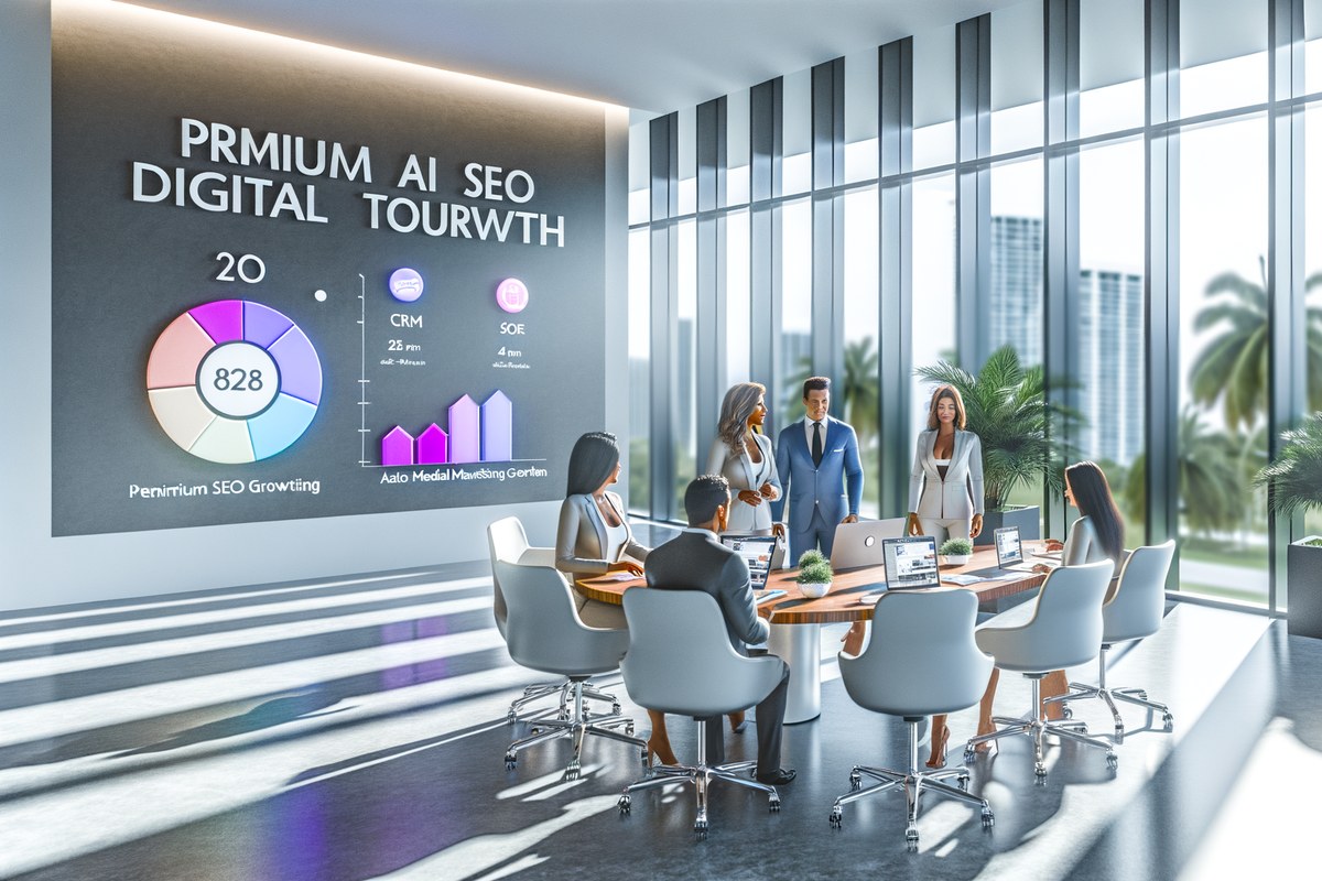 AI-powered SEO, CRM and digital growth concept for real estate teams in Miami and enhanced Miami digital marketing services