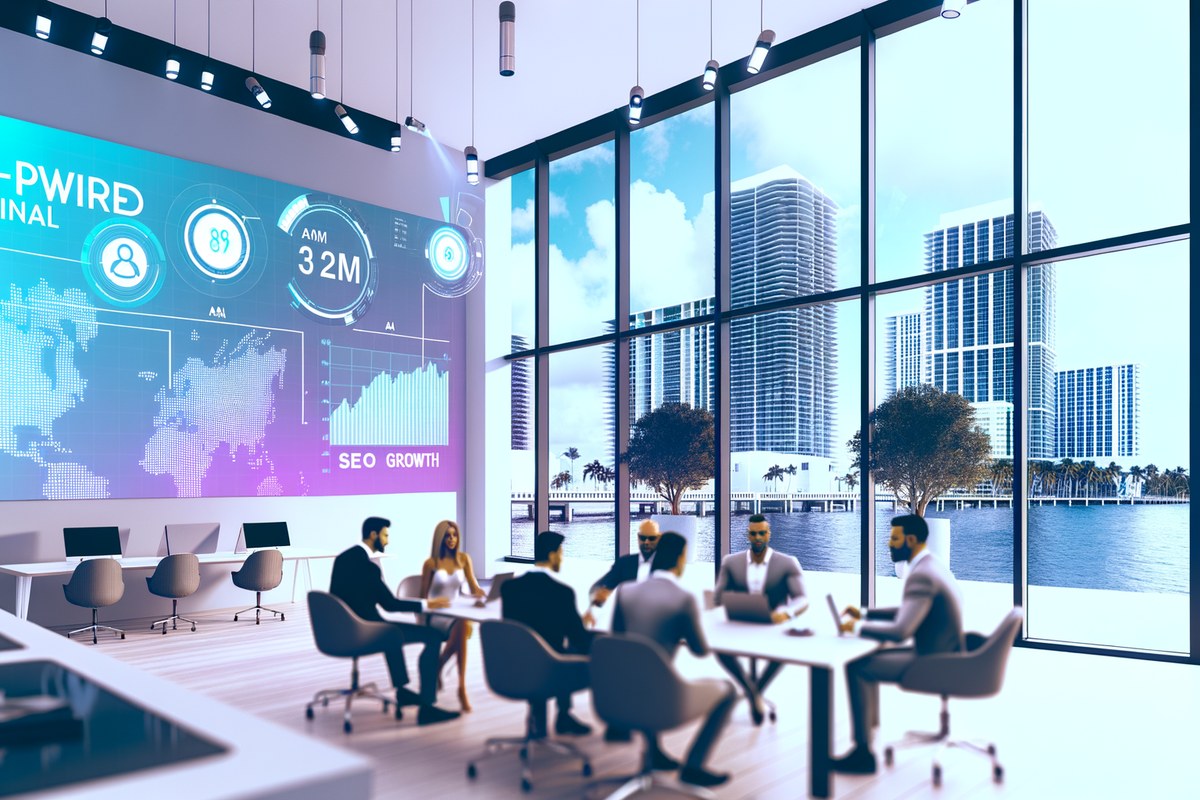 AI-powered SEO, CRM and digital growth concept for real estate teams in Miami and Miami digital marketing services