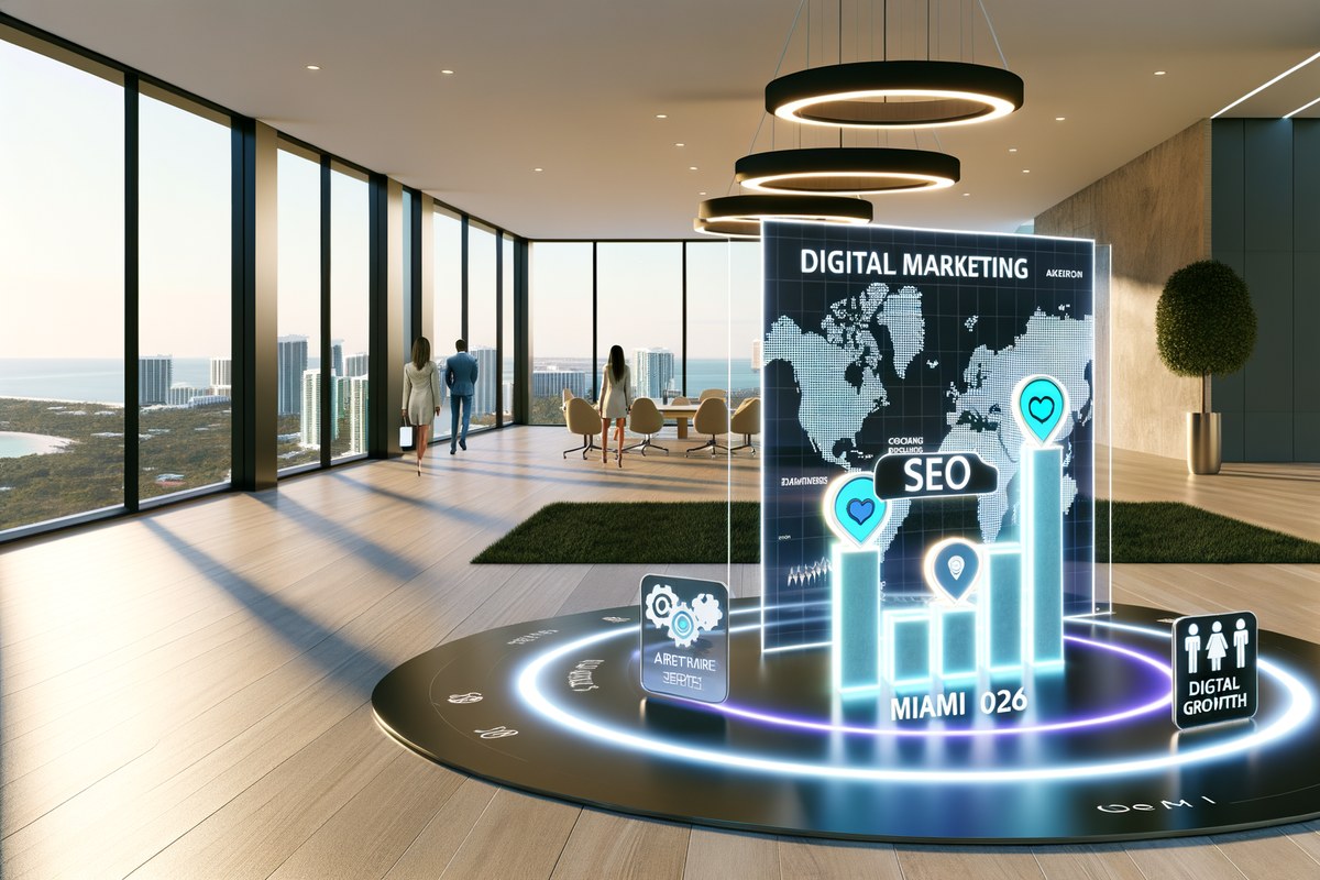 AI-powered SEO, CRM and digital growth concept for real estate teams in Miami | miami digital marketing services
