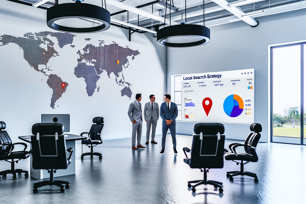 Local search and visibility strategy scene for real estate teams in Miami