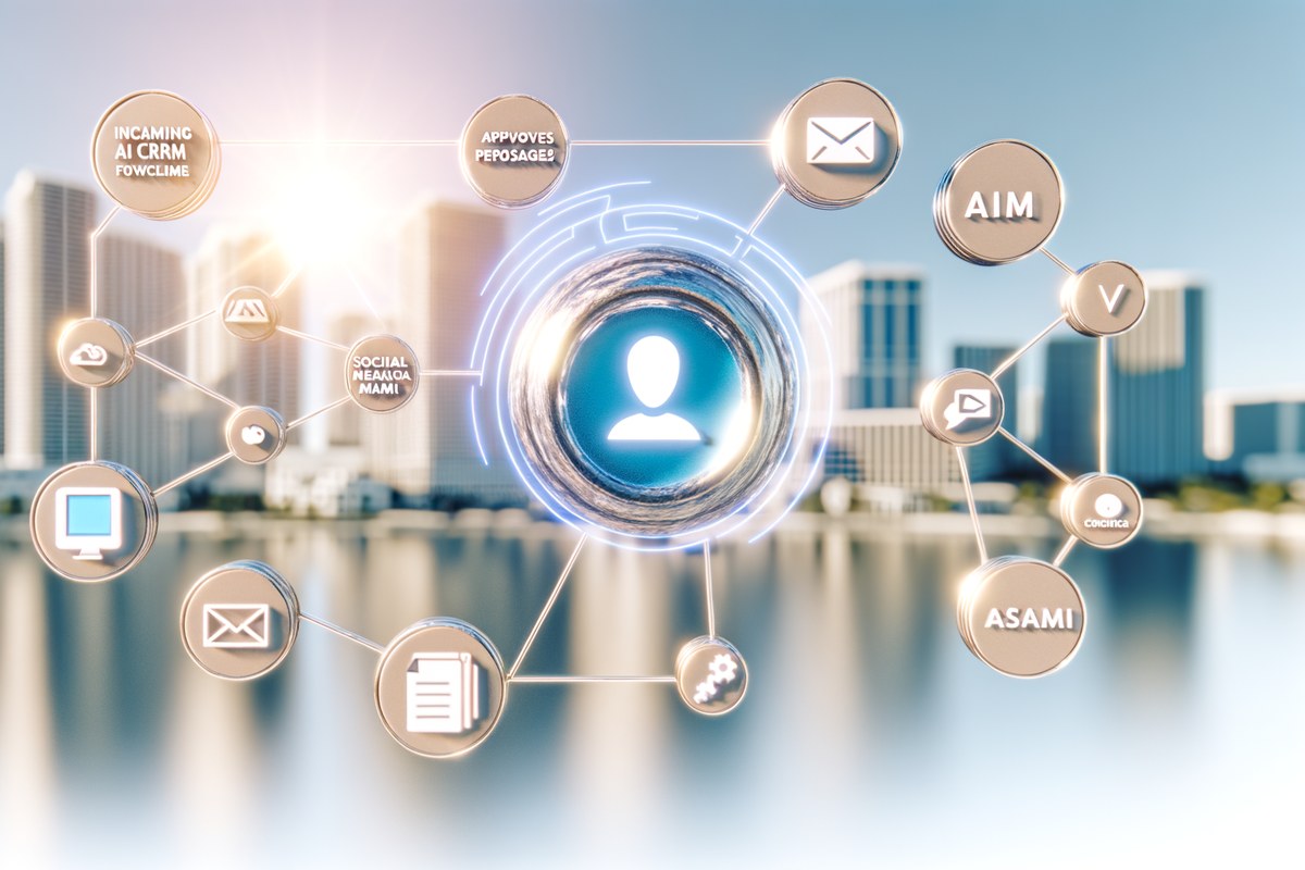 Miami Real Estate Team CRM Workflow CRM lead tracking and message workflow visual for real estate teams in Miami