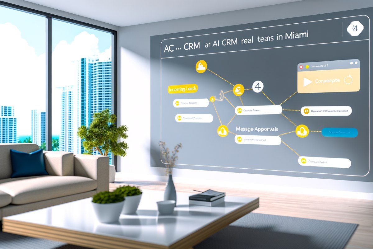 Miami Real Estate Team CRM Workflow CRM lead tracking and message workflow visual for real estate teams in Miami