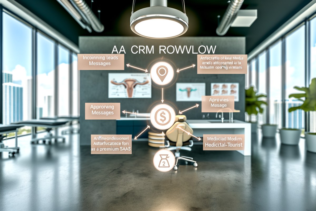 Miami Real Estate Team CRM Workflow CRM lead tracking and message workflow visual for real estate teams in Miami