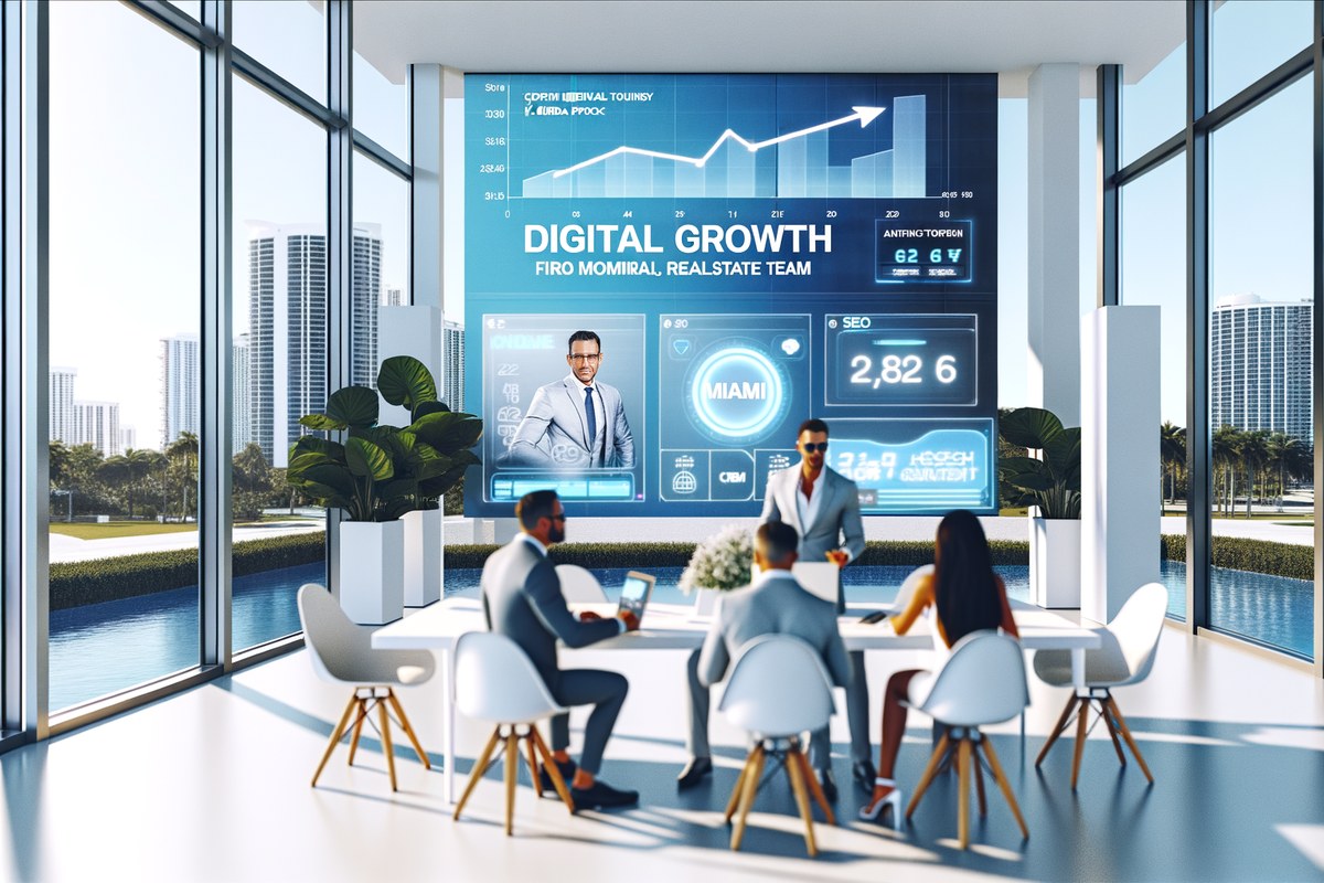AI-powered SEO, CRM and digital growth concept for real estate teams in Miami | miami seo services