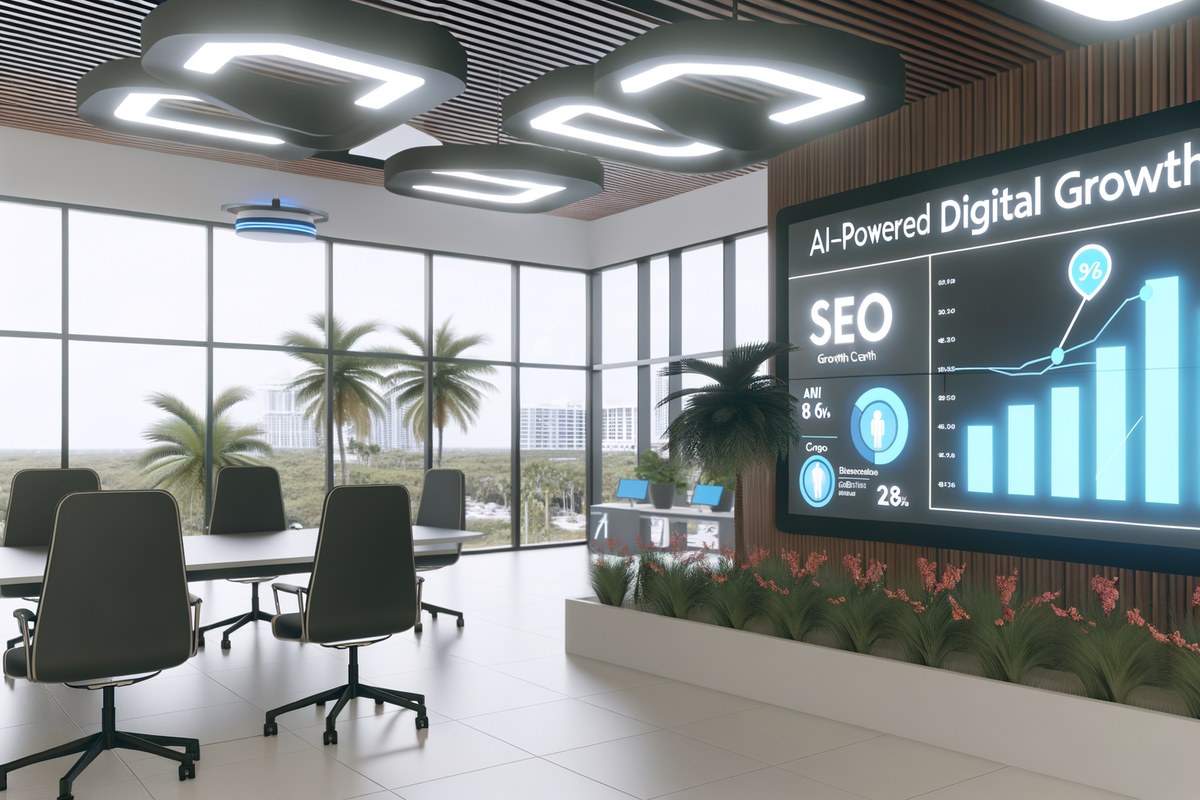 AI-powered SEO, CRM and digital growth concept for real estate teams in Miami | miami seo services