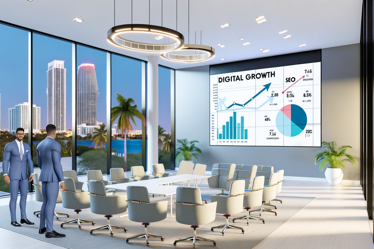 AI-powered SEO, CRM and digital growth concept for real estate teams in Miami | miami seo services
